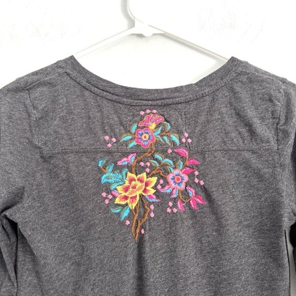 Johnny Was JW Los Angeles Gray Floral Embroidered 3/4 Sleeve Dress Women’s XS - Picture 8 of 8